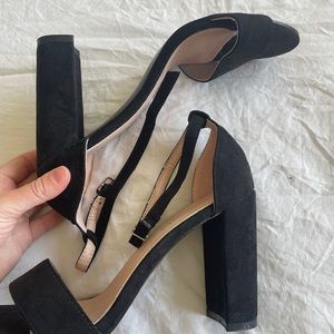 Black chunky heels